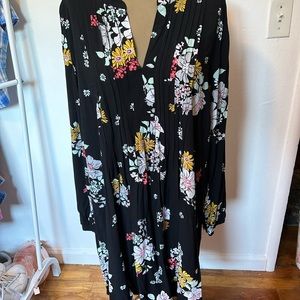 Blouse black floral design